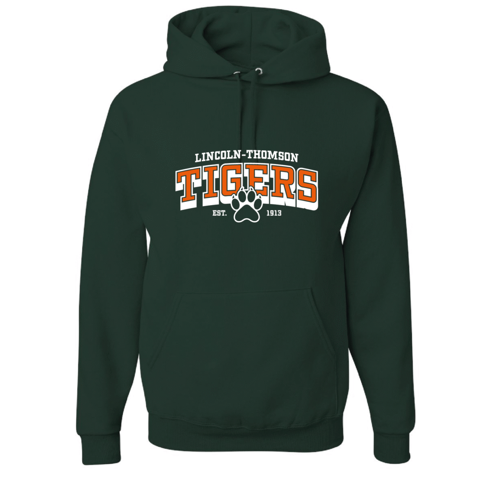 Hoodie- Lincoln-Thomson Block Tigers – Two-Tone - Image 4