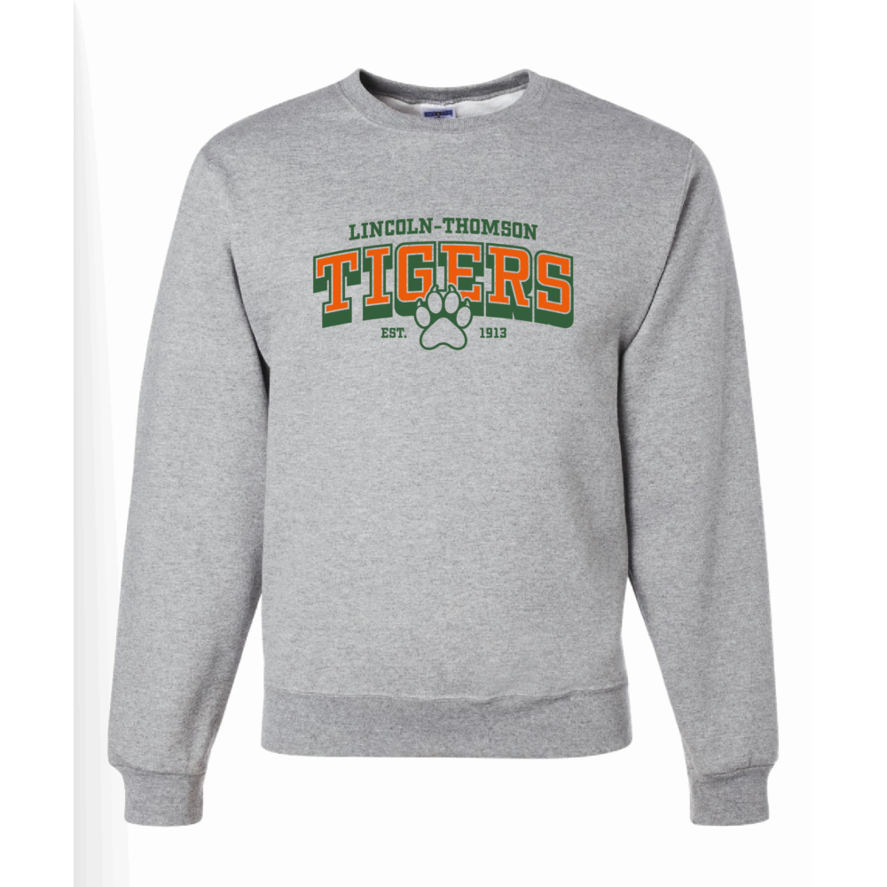 Crewneck - Lincoln-Thomson Block Tigers – Two-Tone - Image 3