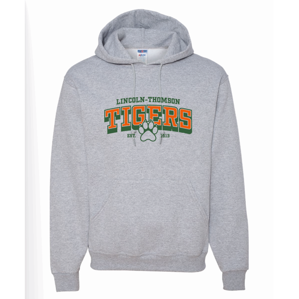 Hoodie- Lincoln-Thomson Block Tigers – Two-Tone