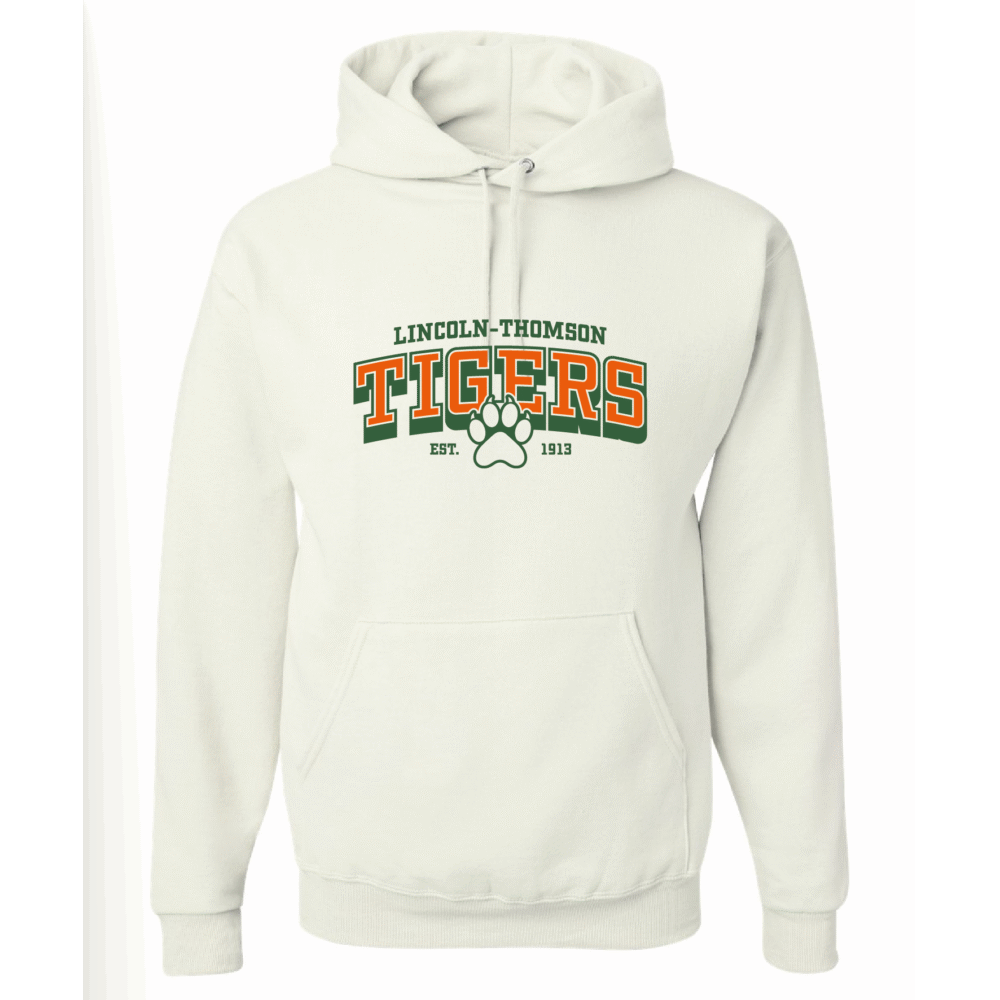 Hoodie- Lincoln-Thomson Block Tigers – Two-Tone - Image 5