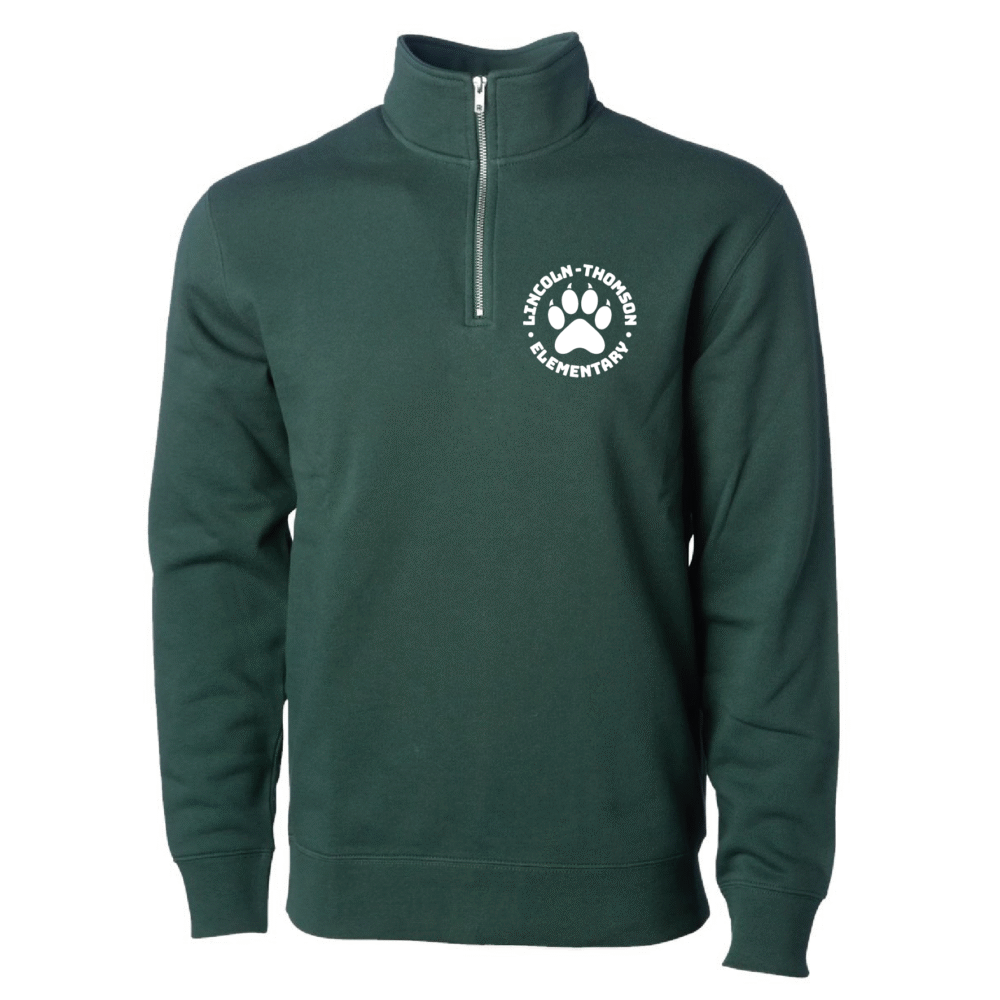 Unisex Quarter Zip - Embroidered Lincoln-Thomson Paw - Image 3